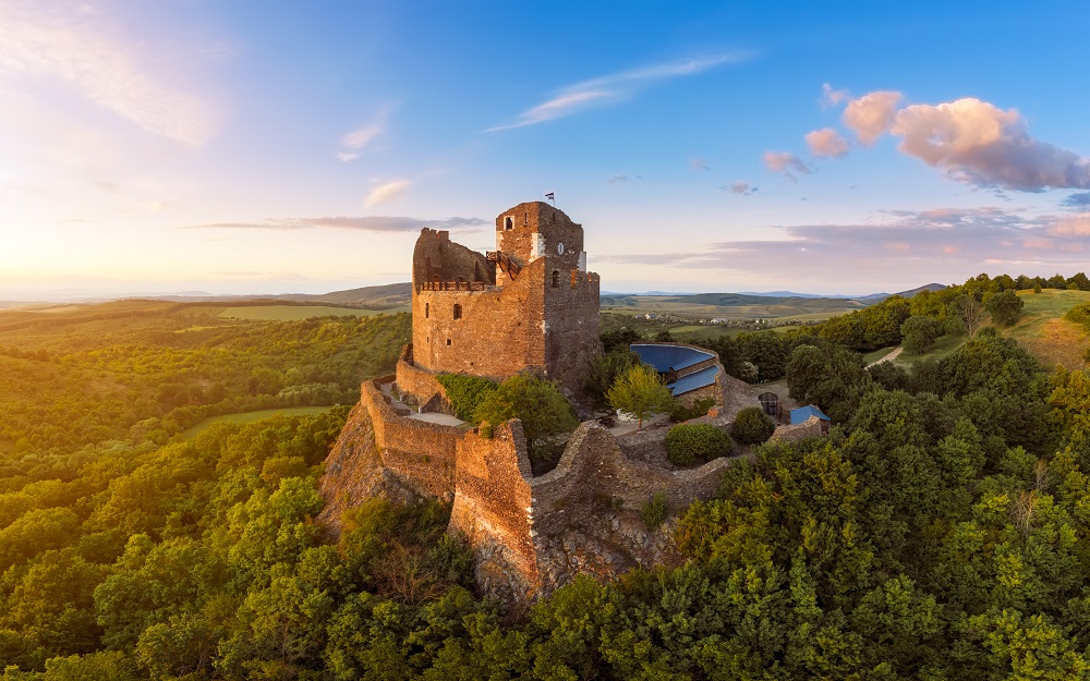 Holloko castle  in Hungary. This historical medieval castle ruin is in the Cserhat hills. A part of the UNESCO world heritage. Famous tourist attraction